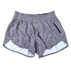 Lululemon Tracker Short V 4" Womens 8 Heather Lux Multi Gray Black Swift Running